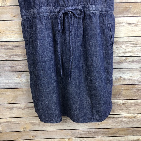 Lou & Grey | Linen Blend Chambray Drawstring Dress - Picture 2 of 7